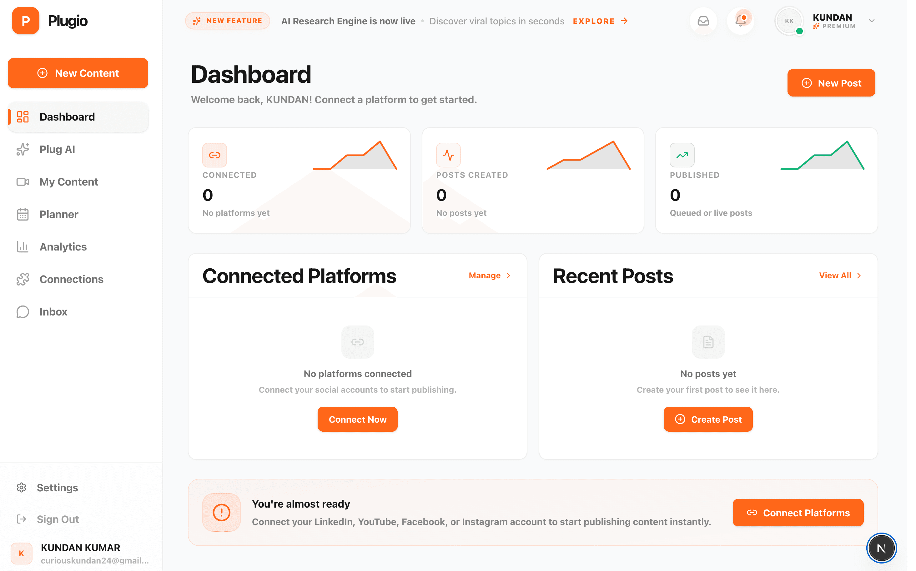 Plugio AI Product Dashboard